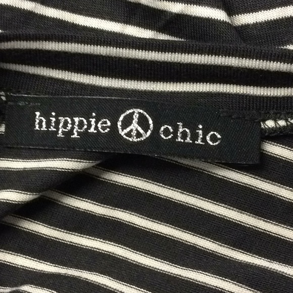 Hippie Chic gray and white striped tie front tank - Picture 7 of 7